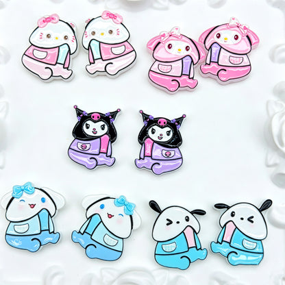 Acrylic Flat beads /1 bag(10pcs)(for beaded pen, keychains, phone chains, bracelet, necklace)