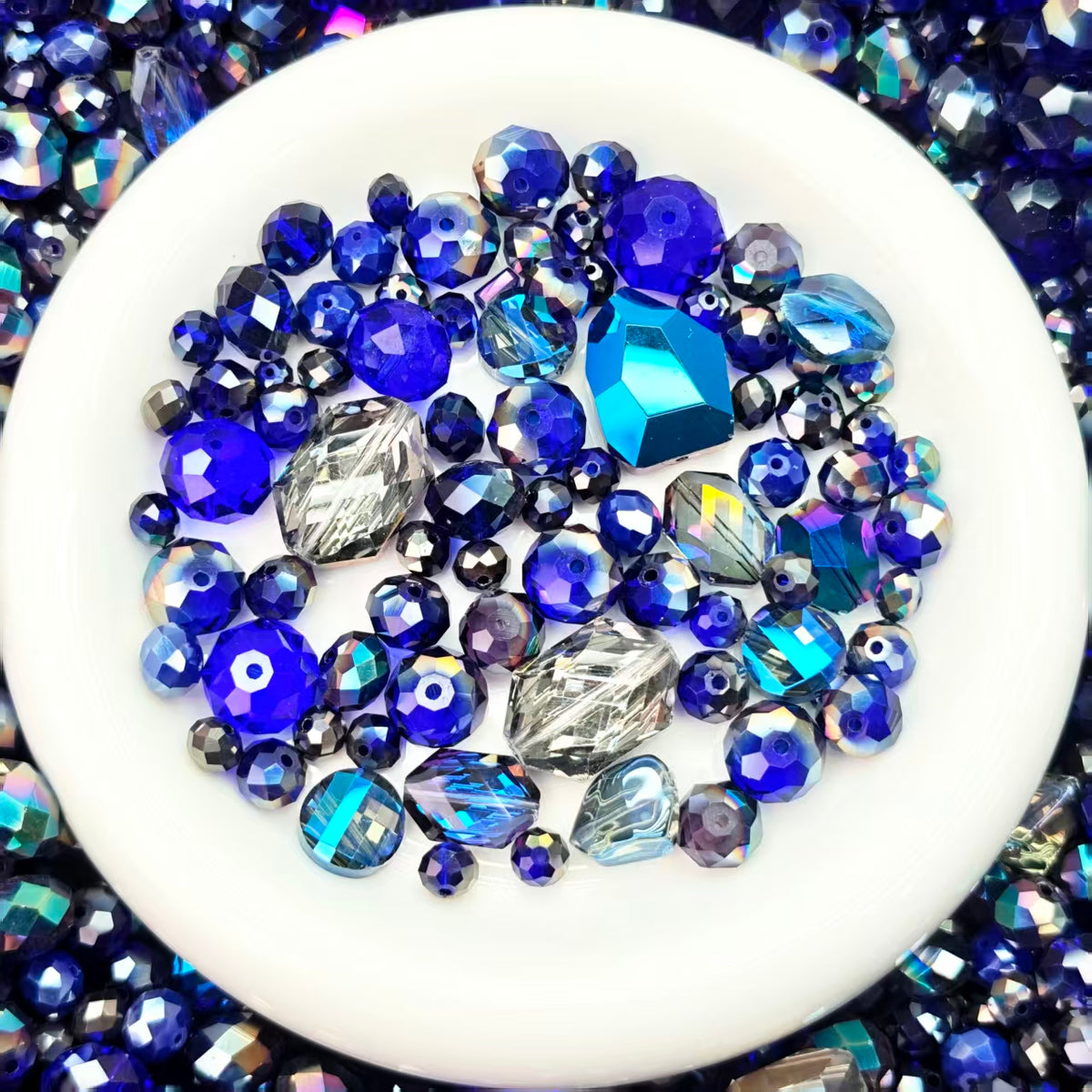Big sale！ Blingbling glass beads - Royal blue  (for keychains, phone chains,bracelet, necklace）