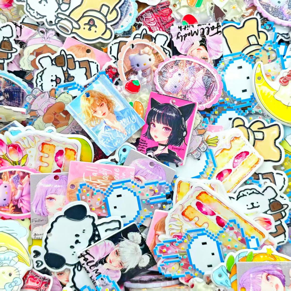 Big sale！ Acrylic tags mix (for keychains, phone chains,bracelet, necklace）