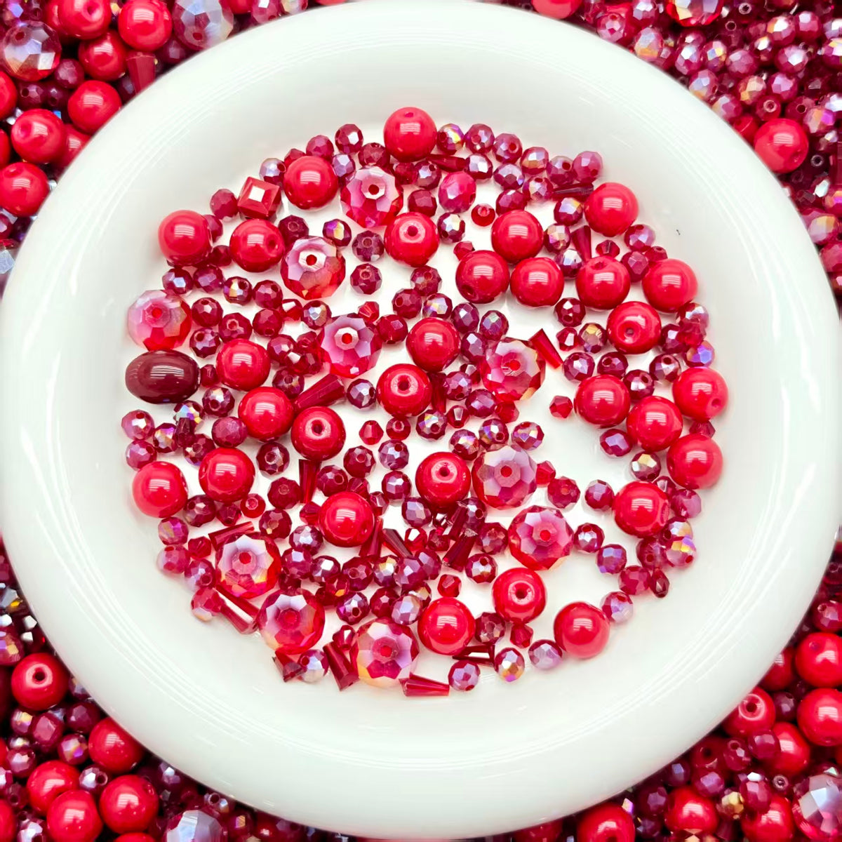 Big sale！ Blingbling glass beads -Cherry red(for keychains, phone chains,bracelet, necklace）