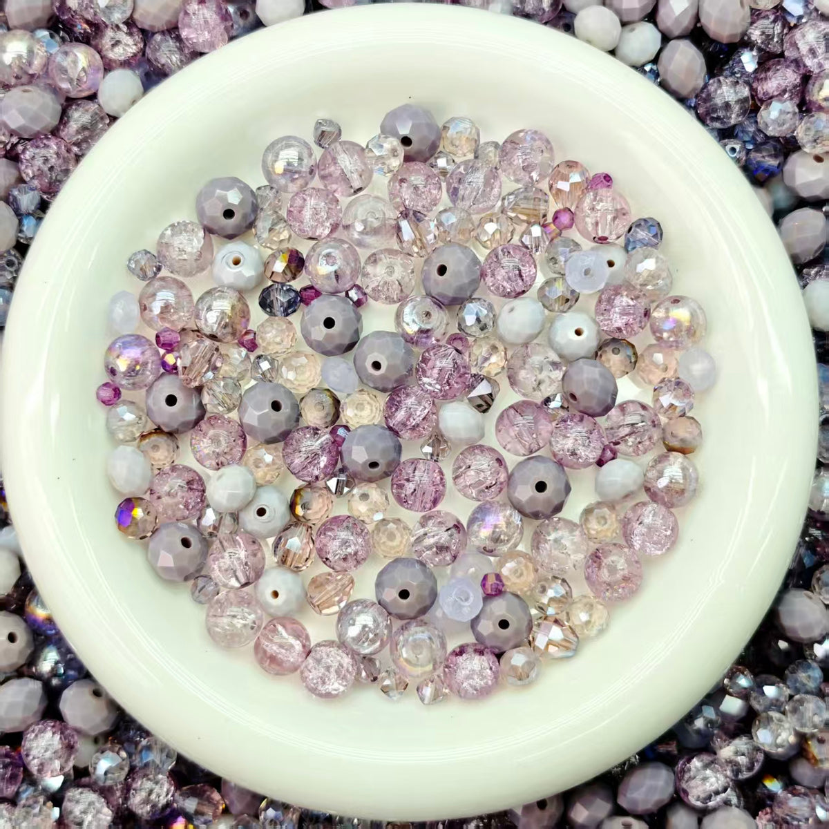 Big sale！ Blingbling glass beads - taro purple   (for keychains, phone chains,bracelet, necklace）