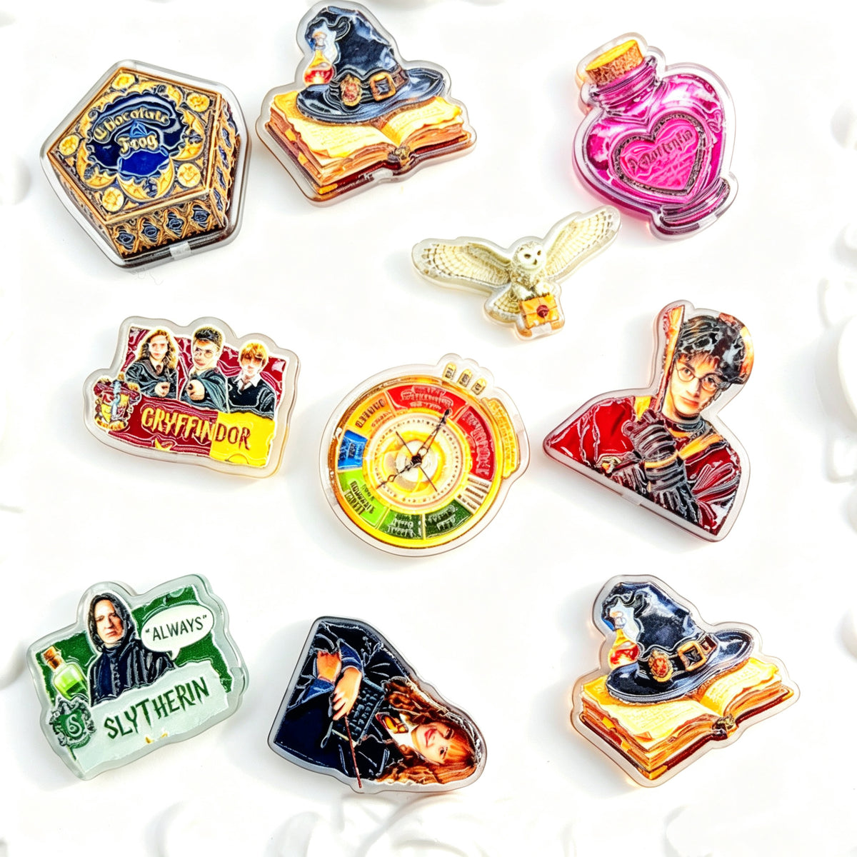 Acrylic Flat beads /1 bag(10pcs)(for beaded pen, keychains, phone chains, bracelet, necklace)