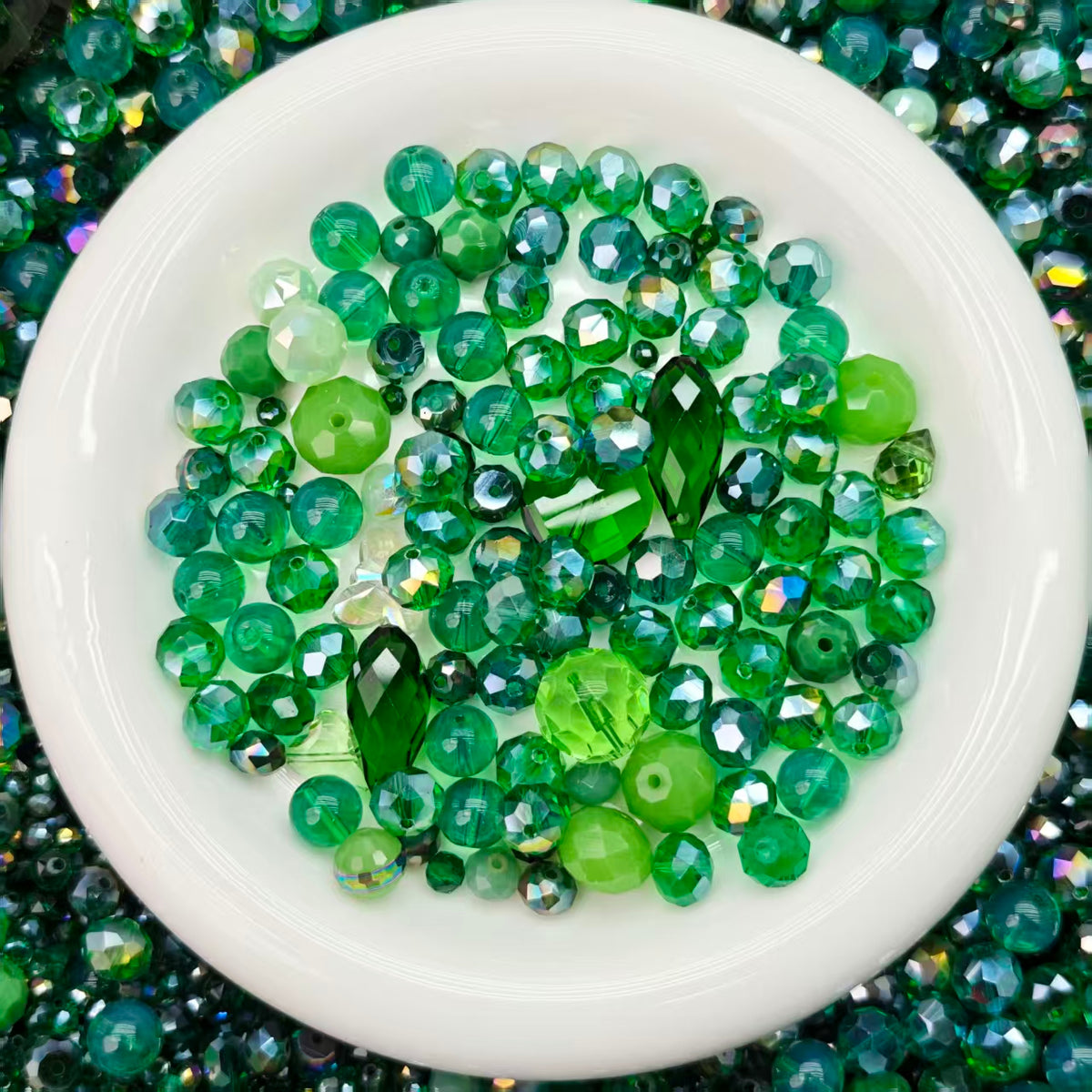 Big sale！ Blingbling glass beads -Emerald green 2.0(for keychains, phone chains,bracelet, necklace）