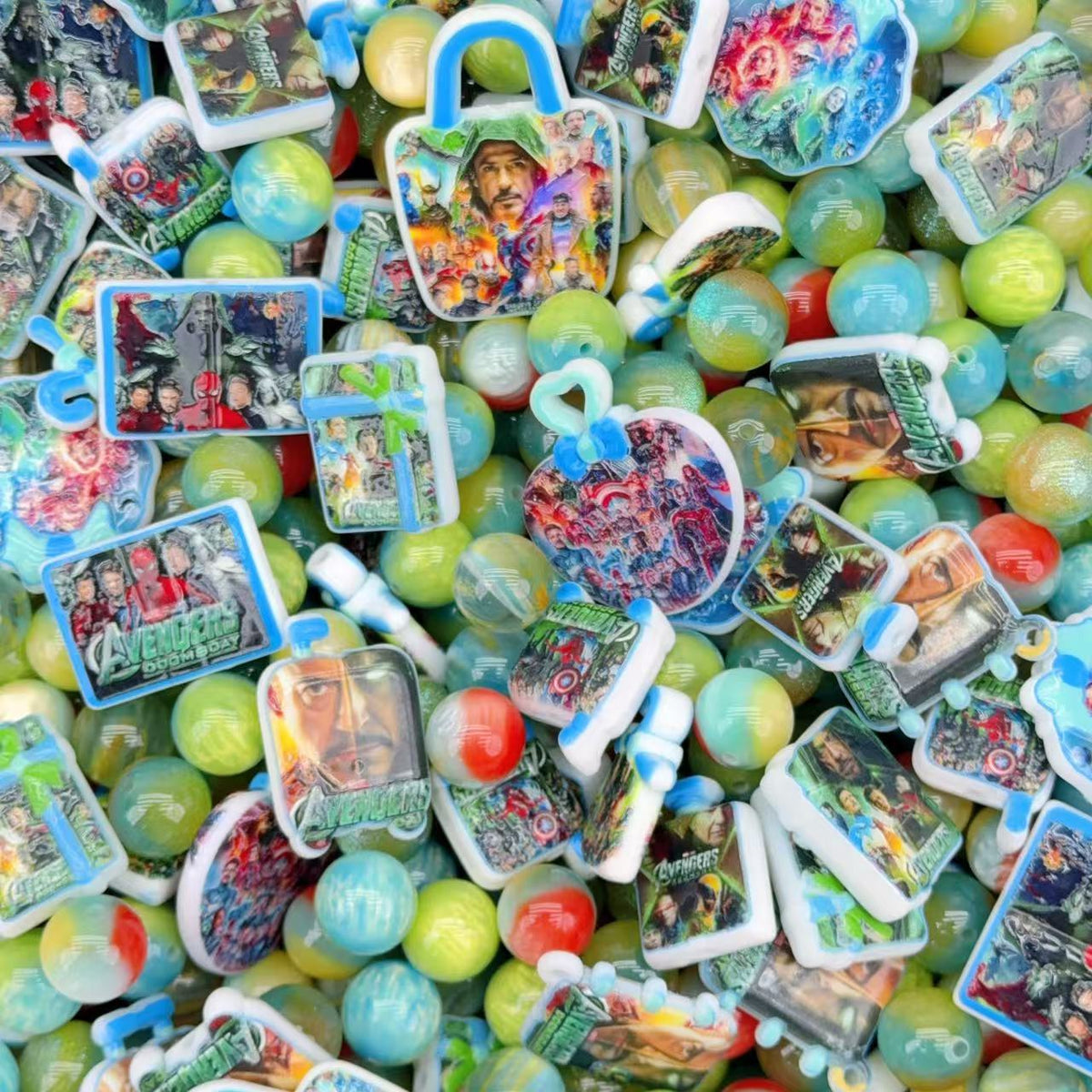 (BOGO)Acrylic Beads - Avengers(for beaded pen, keychains, phone chains)