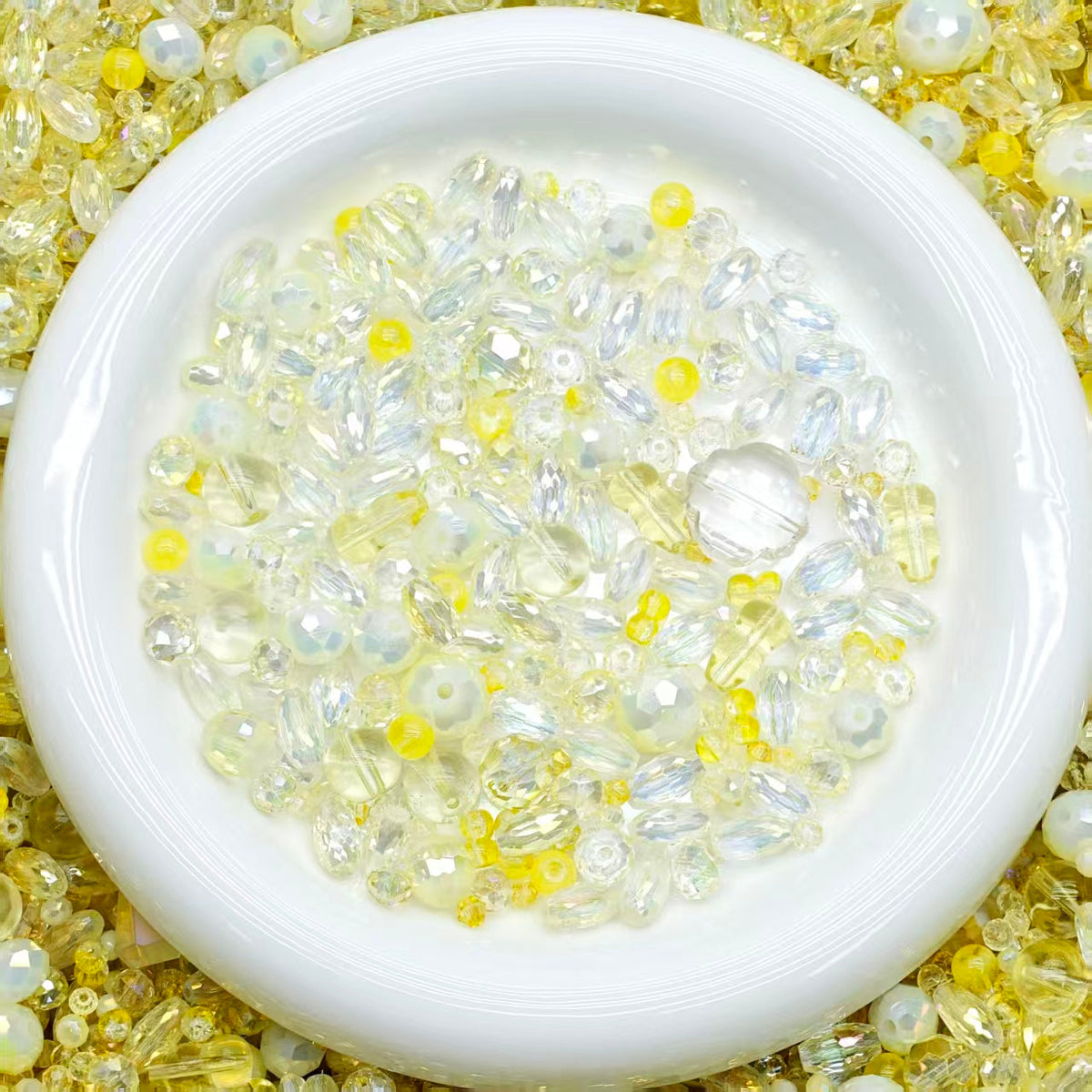 Big sale！ Blingbling glass beads -Yellow (for keychains, phone chains,bracelet, necklace）