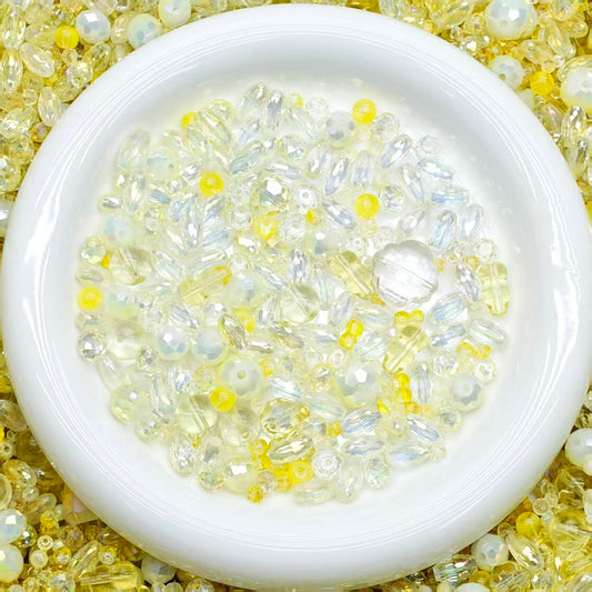 Big sale！ Blingbling glass beads -Yellow (for keychains, phone chains,bracelet, necklace）
