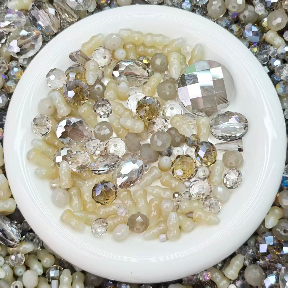 Big sale！ Blingbling glass beads -Smoky (for keychains, phone chains,bracelet, necklace）