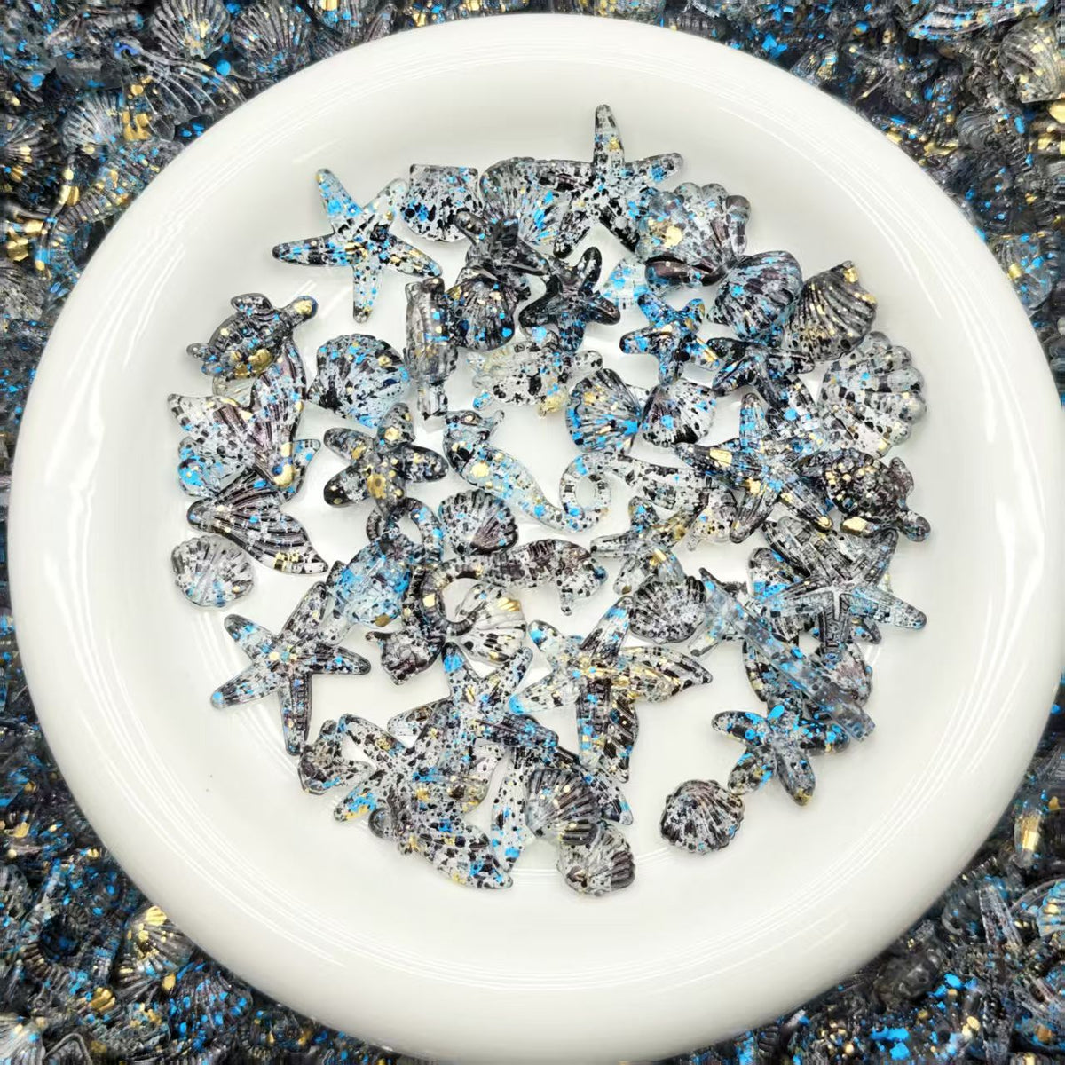 Big sale ! Acrylic charms - Grey ocean  (for keychains, phone chains,bracelet, necklace)