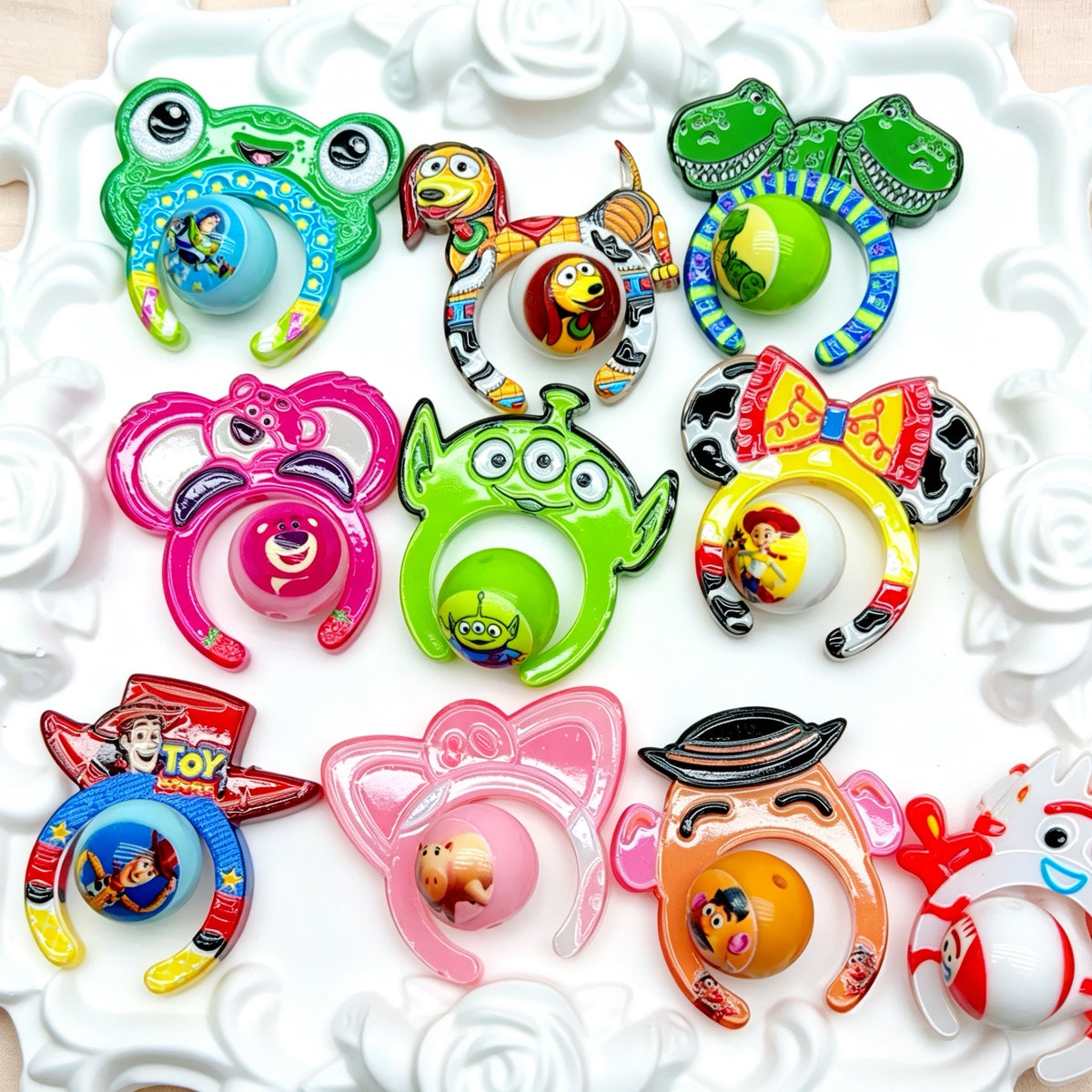 Acrylic beads set /1 bag (10 sets)(for beaded pen, keychains, phone chains, bracelet, necklace)