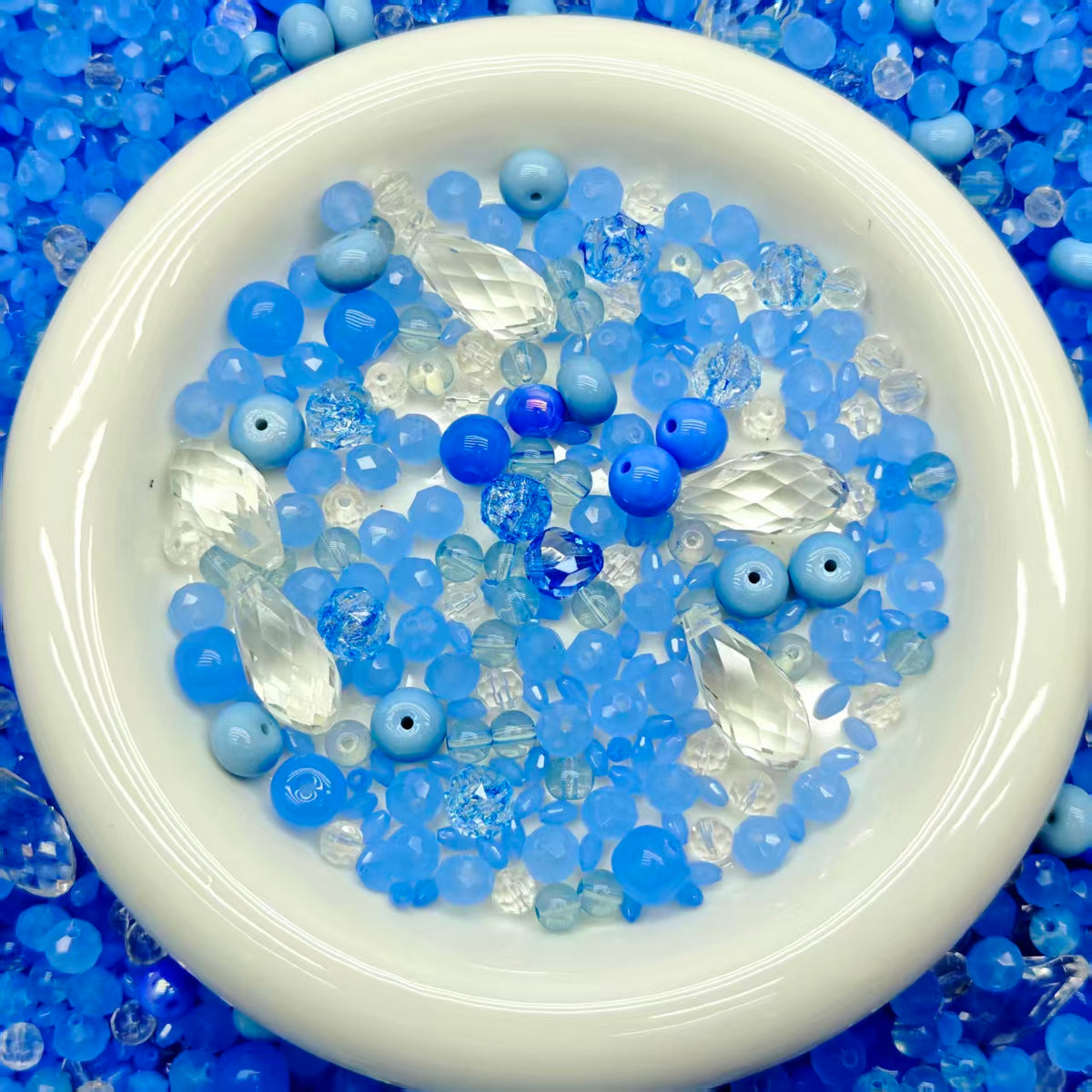 Big sale！ Blingbling glass beads -Jelly blue (for keychains, phone cha ...