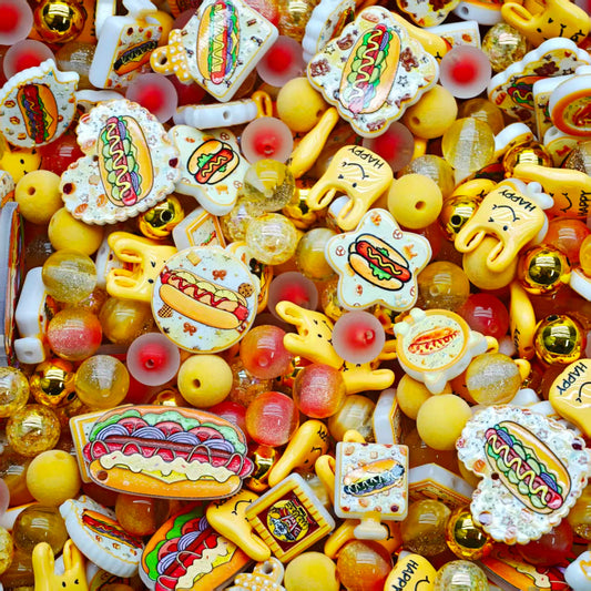 (BOGO)Acrylic Beads - Hotdog (for beaded pen, keychains, phone chains)