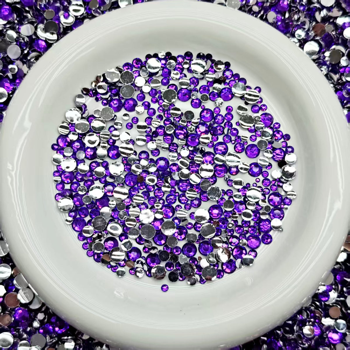 Big sale ! Rhinestone - 2-6mm Dark purple (for diamond painting, nail art etc)