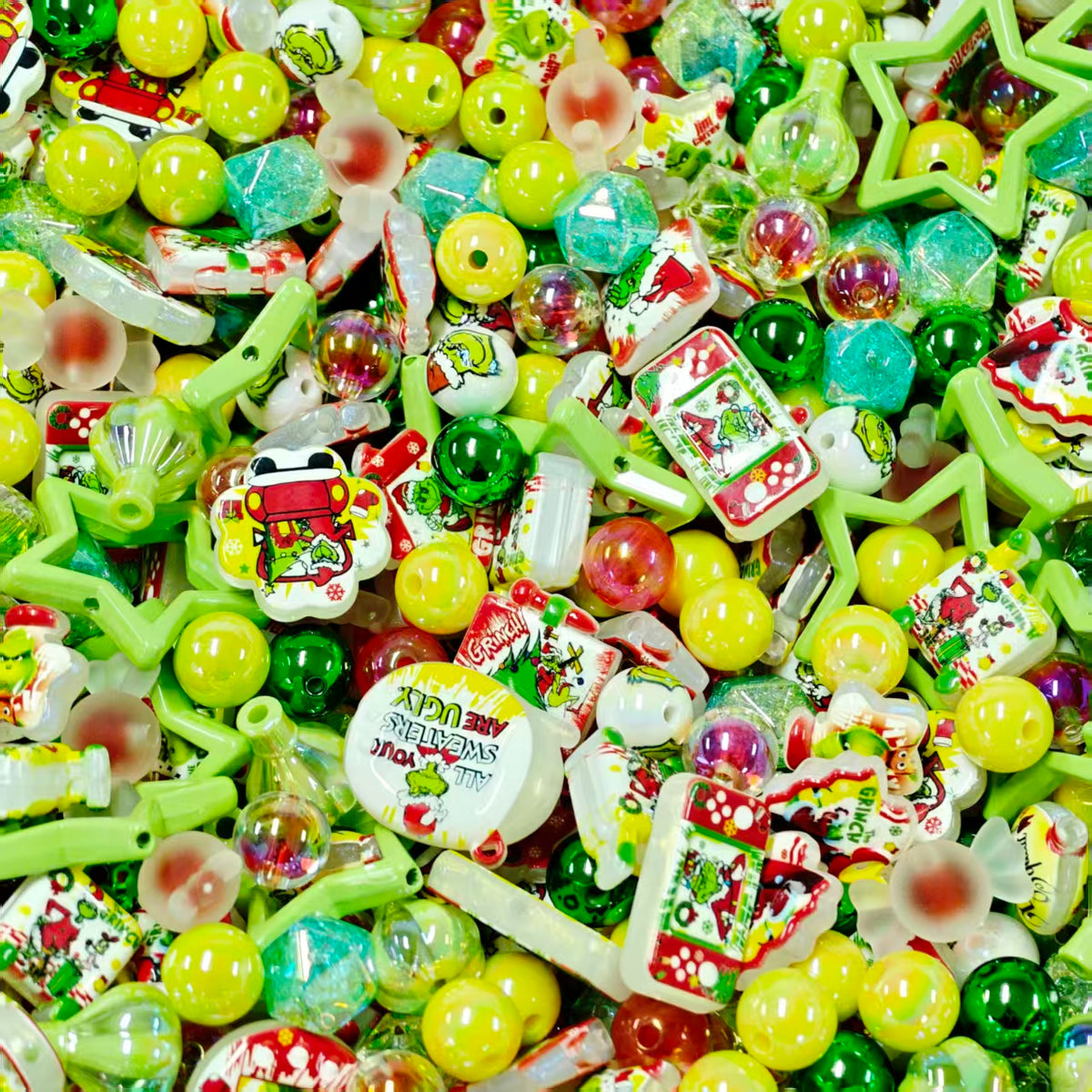 Big sale! Acrylic beads - Grinchmas(for keychains, phone chains,bracelet, necklace)