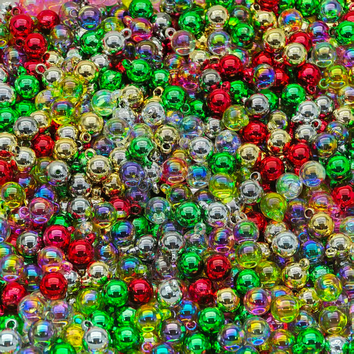 Acrylic beads - Christmas hanging hole (for beadable pens, keychains, phone chains)