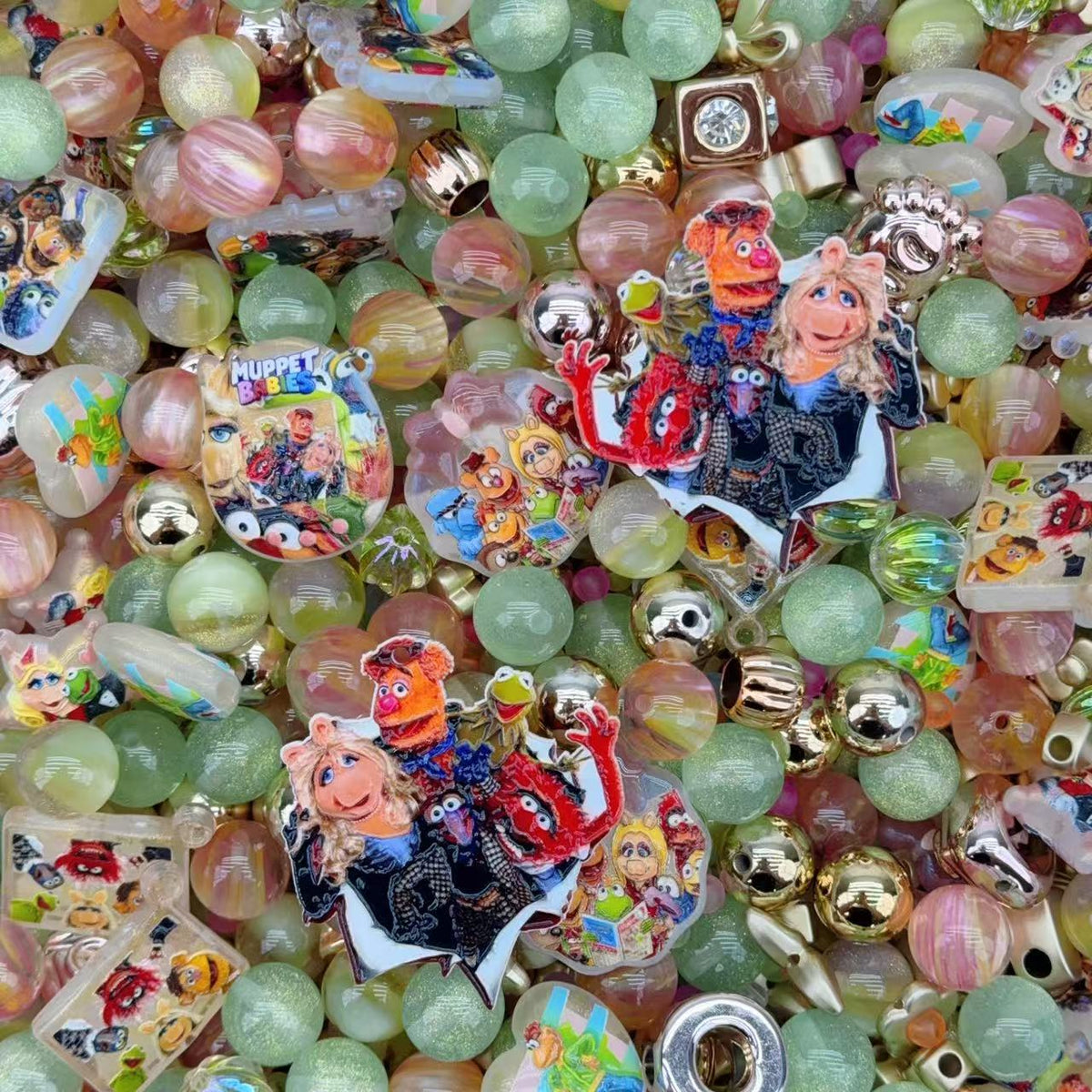 (BOGO) Acrylic Beads -Muppet (for beaded pen, keychains, phone chains)