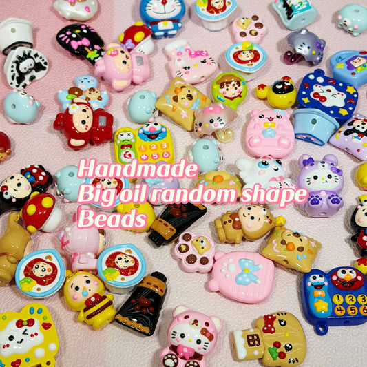 (BOGO)Lucky game- high quality handmade big oil random shape beads (For beaded pen, keychains etc)
