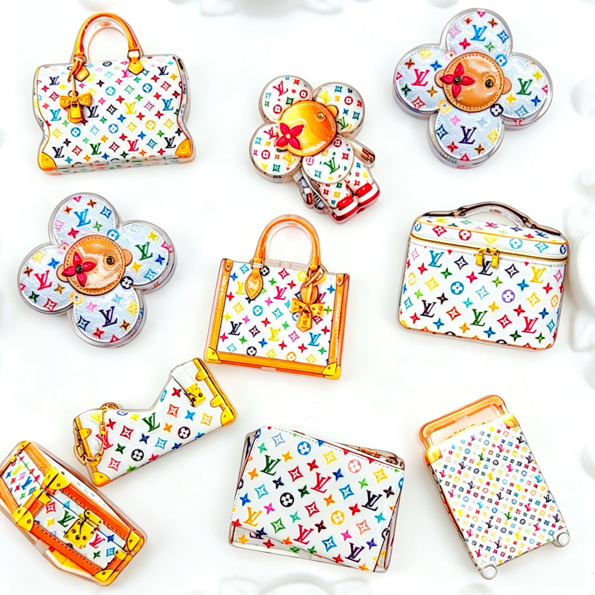 Acrylic Flat beads /1 bag(10pcs)(for beaded pen, keychains, phone chains, bracelet, necklace)