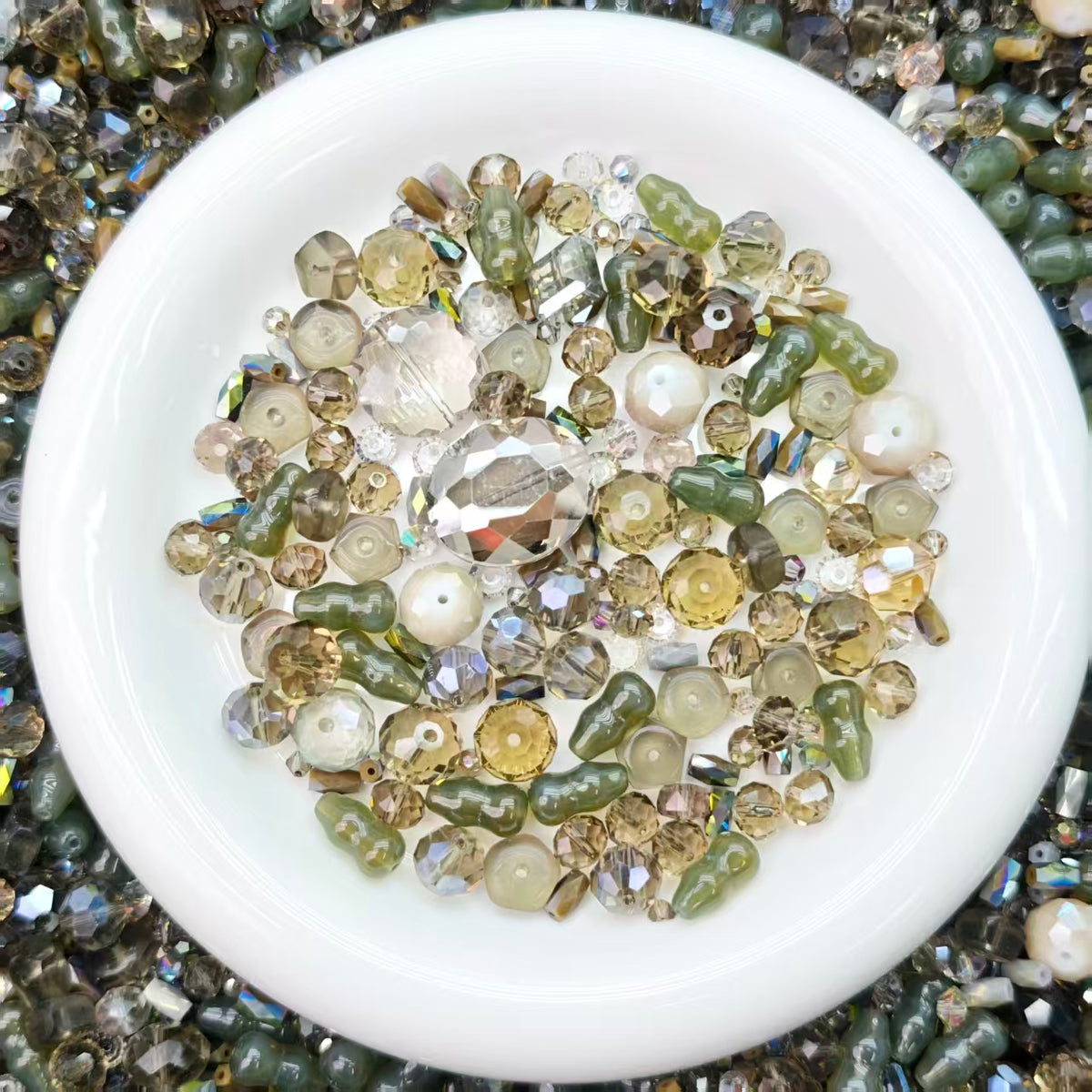 Big sale！ Blingbling glass beads -Forest green (for keychains, phone chains,bracelet, necklace）