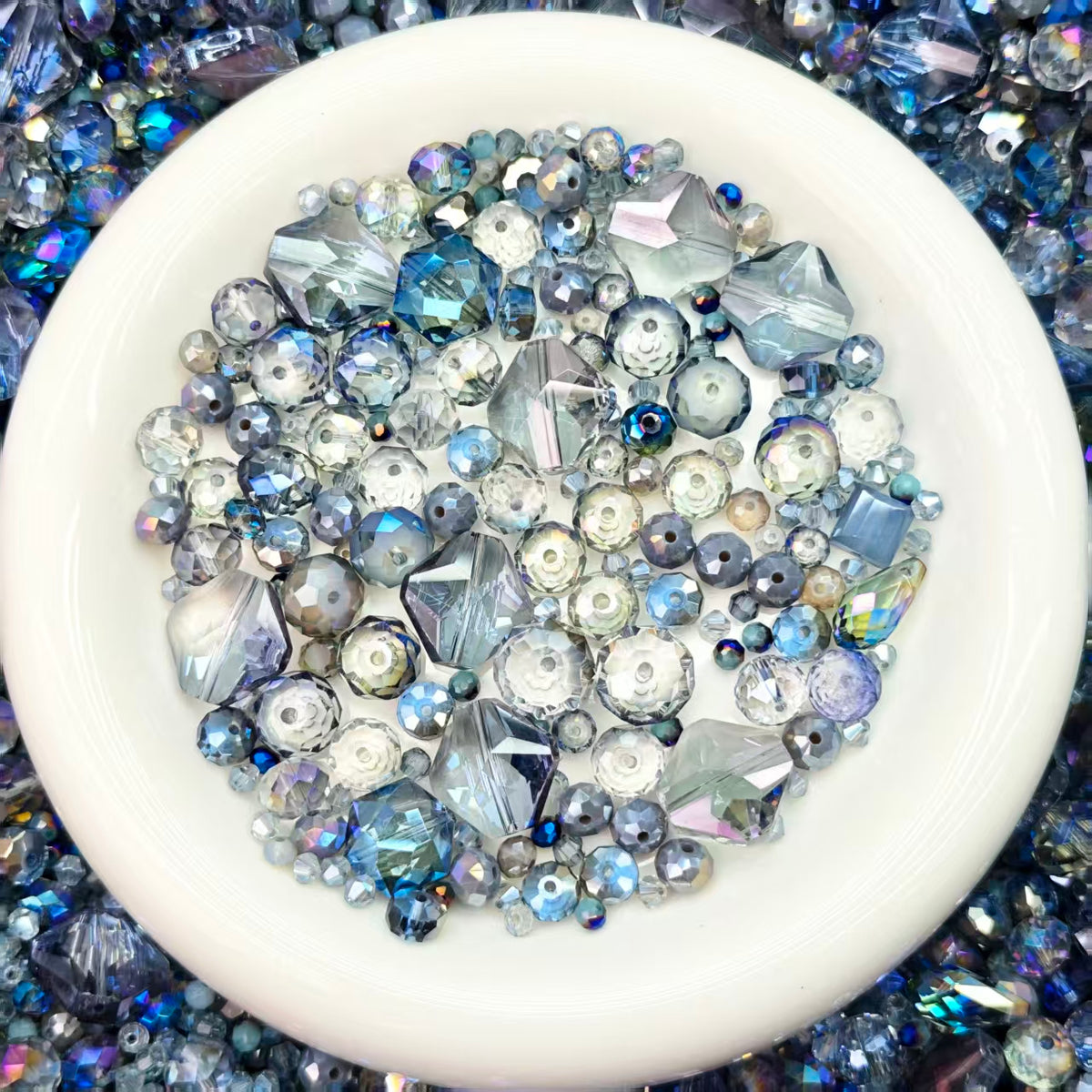 Big sale！ Blingbling glass beads - Flash blue  (for keychains, phone chains,bracelet, necklace）