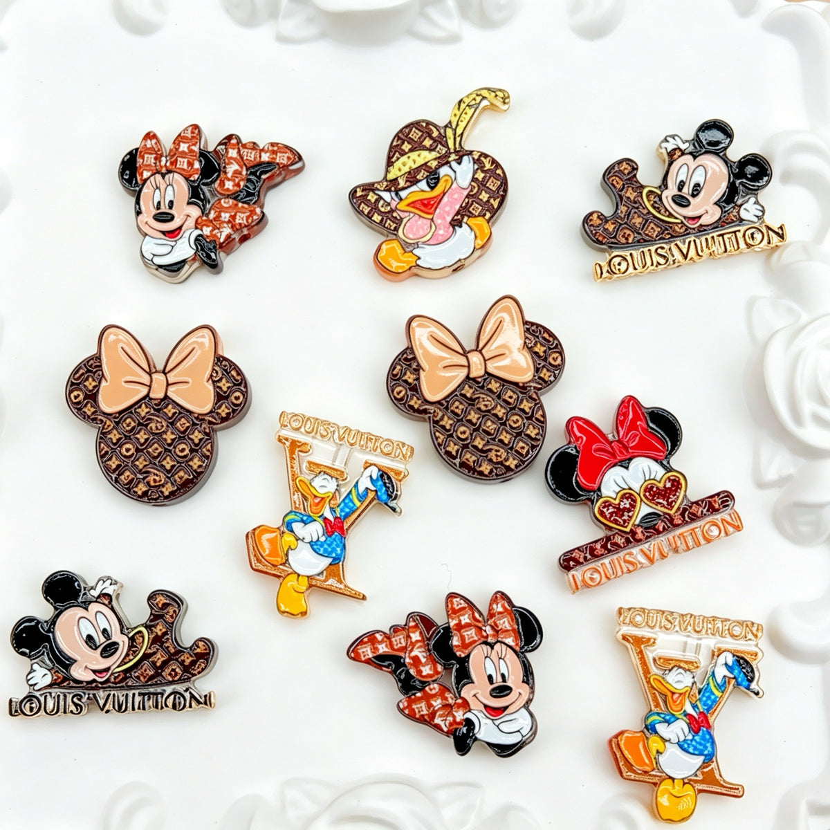 Acrylic Flat beads /1 bag(10pcs)(for beaded pen, keychains, phone chains, bracelet, necklace)