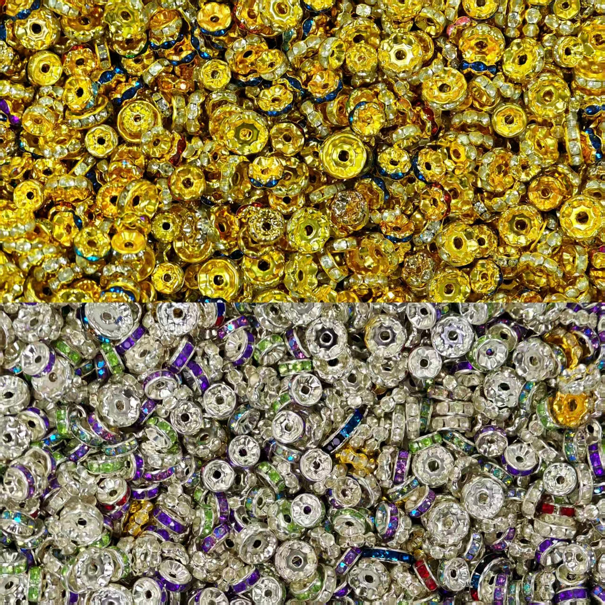 [Big sale!!50% off] silver/gold spacer beads ONLY 10!!(for beadable pens, keychains, phone chains)