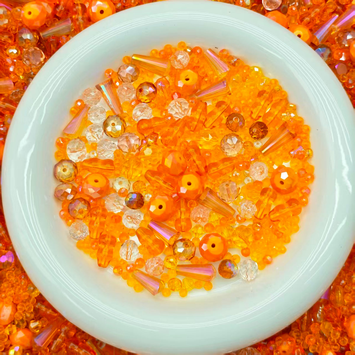 (last 1)Big sale！ Blingbling glass beads -Orange  (for keychains, phone chains,bracelet, necklace）