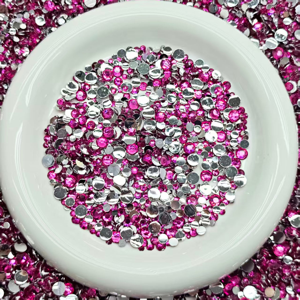 Big sale ! Rhinestone - 2-6mm rose red (for diamond painting, nail art etc)
