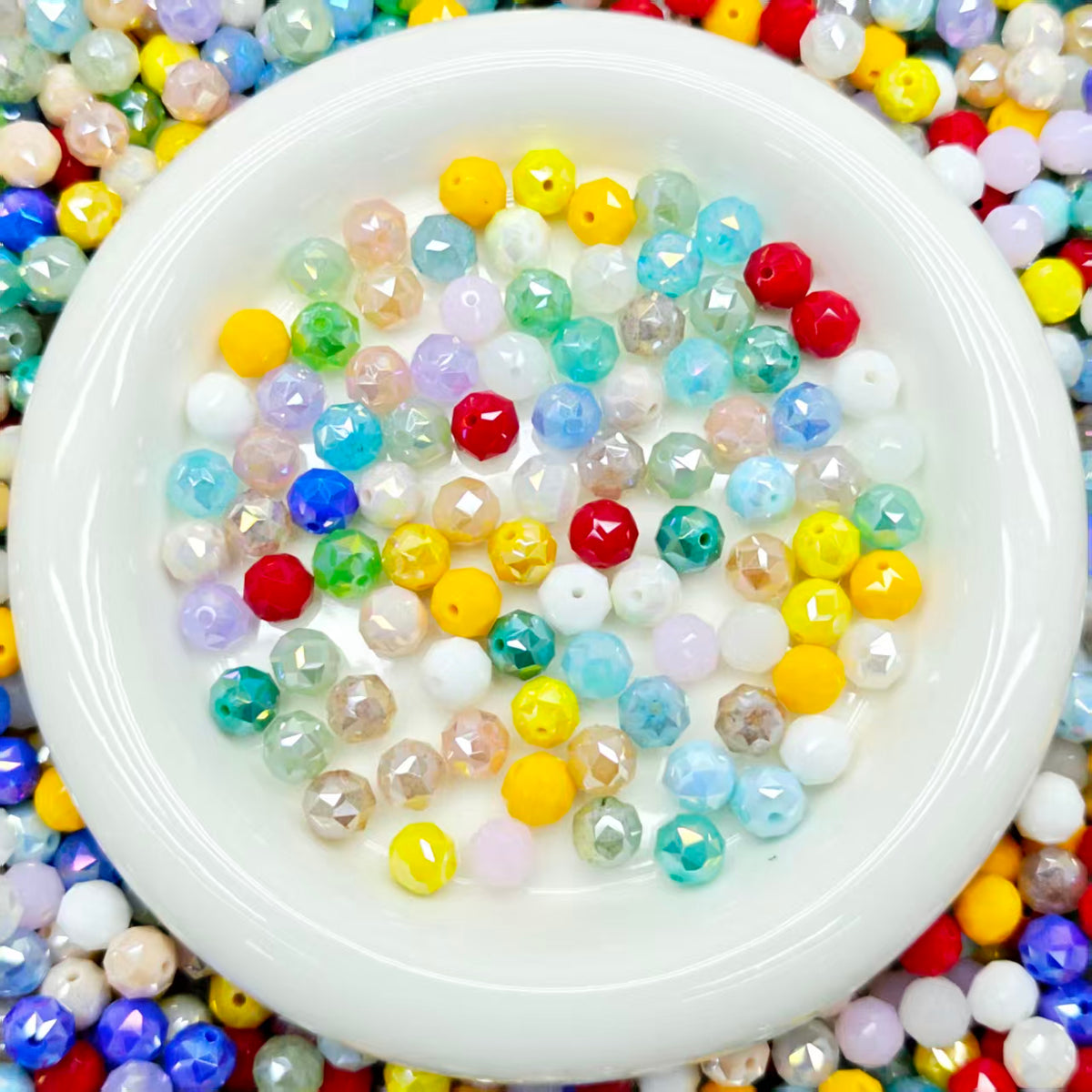 High quality Blingbling glass beads -10mm jade-liked flower ball(for keychains, phone chains,bracelet, necklace）