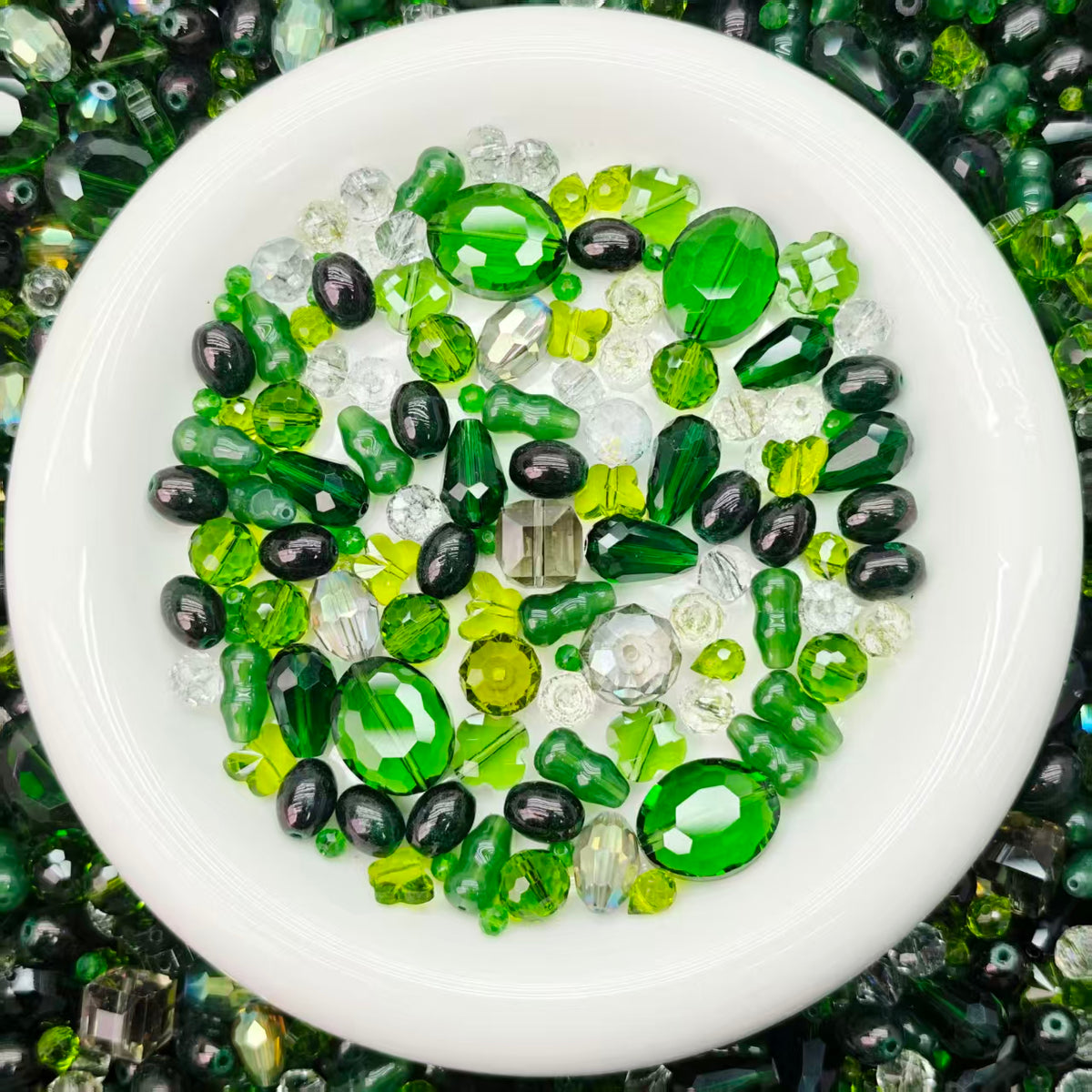 Big sale！ Blingbling glass beads - Emerald green (for keychains, phone chains,bracelet, necklace）