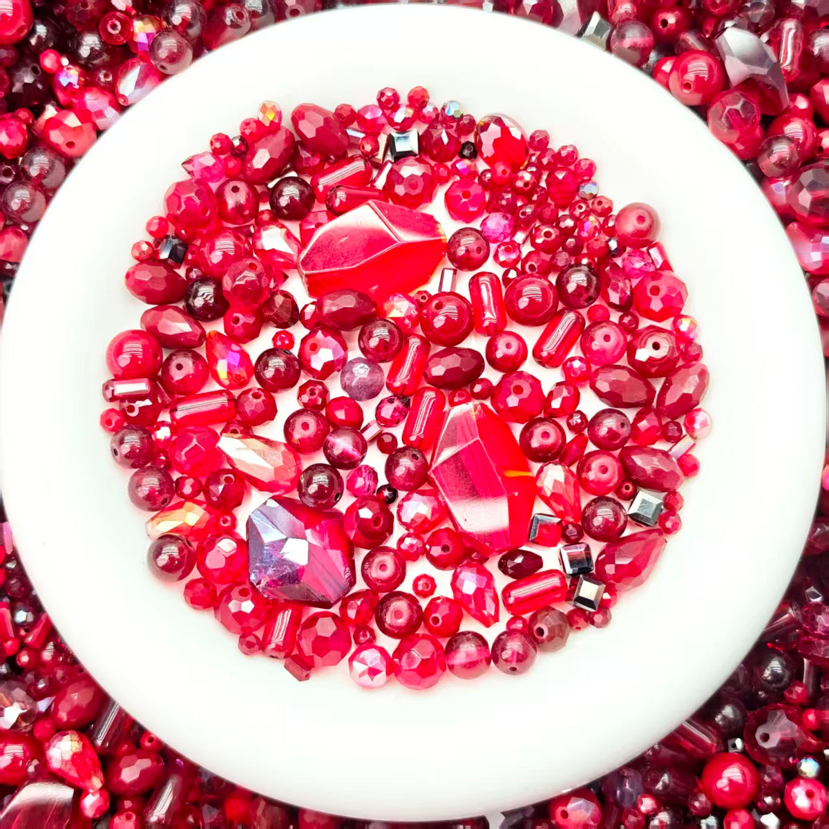 Big sale！ Blingbling glass beads - Vivid red (for keychains, phone chains,bracelet, necklace）
