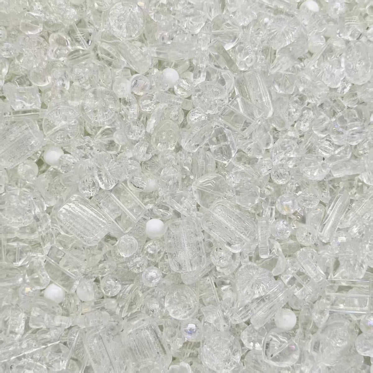 Glass beads - all clear (for keychains, phone chains)