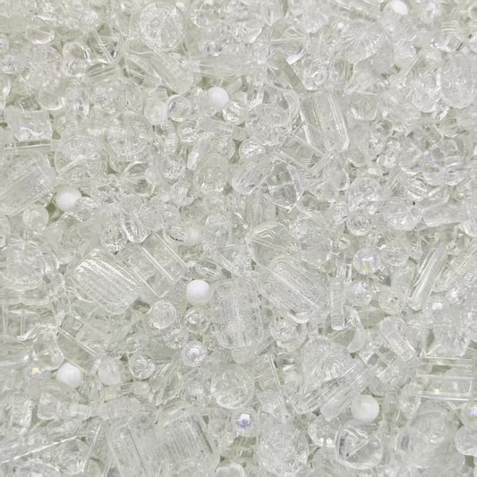 Glass beads - all clear (for keychains, phone chains)