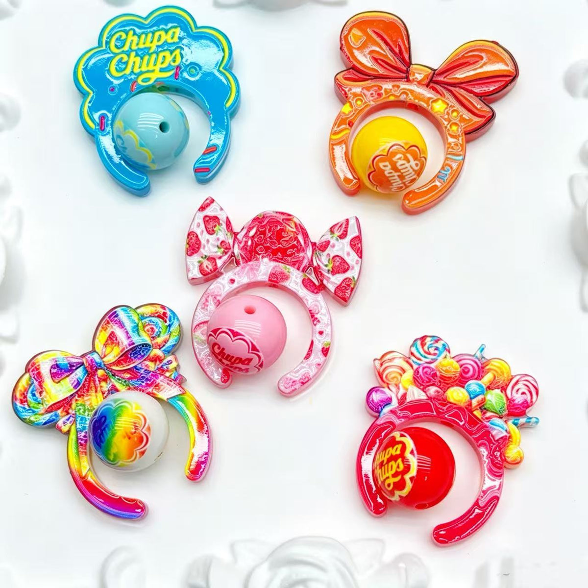 Acrylic beads set /1 bag (10 sets)(for beaded pen, keychains, phone chains, bracelet, necklace)
