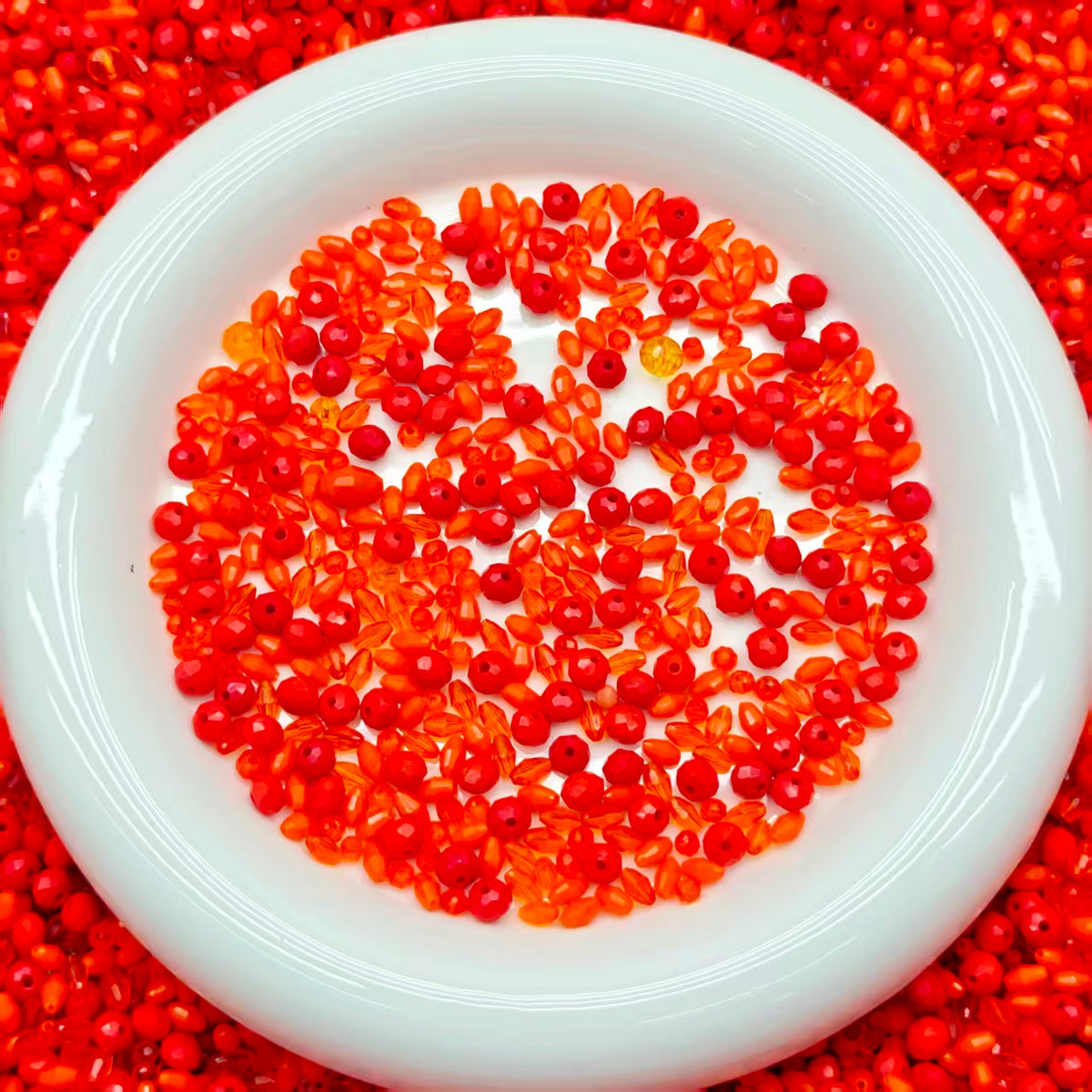 Big sale！ Blingbling glass beads -Fire Orange(for keychains, phone chains,bracelet, necklace）