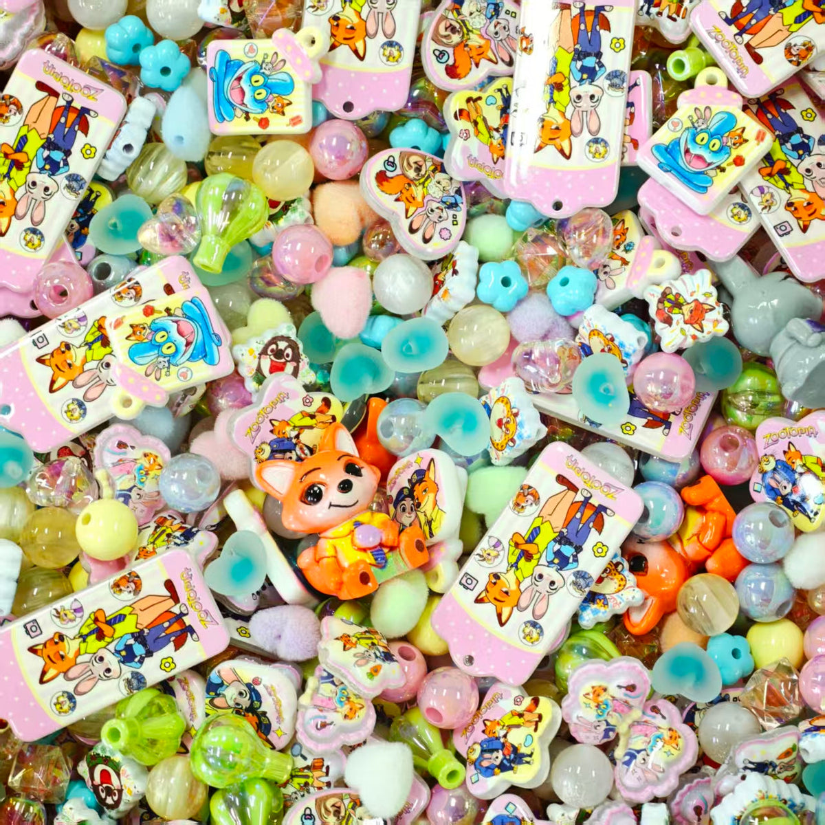 Acrylic beads - Zootopia (for beadable pens, keychains, phone chains)