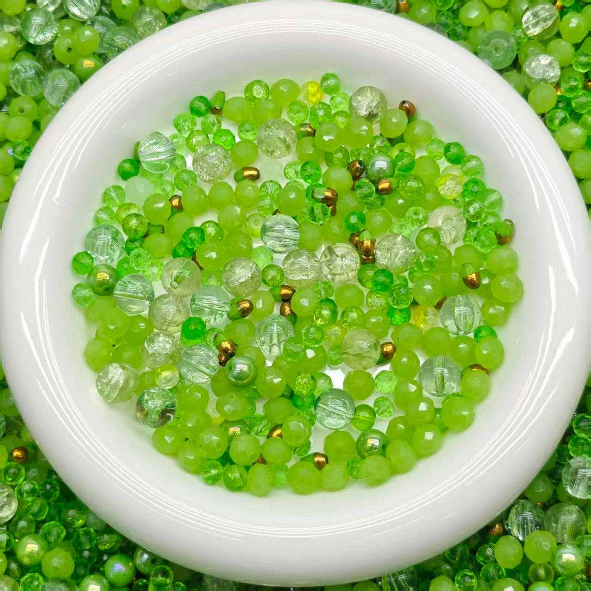 Big sale！ Blingbling glass beads -Green(for keychains, phone chains,bracelet, necklace）