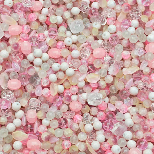 Glass beads- pink (for keychains, phone chains)