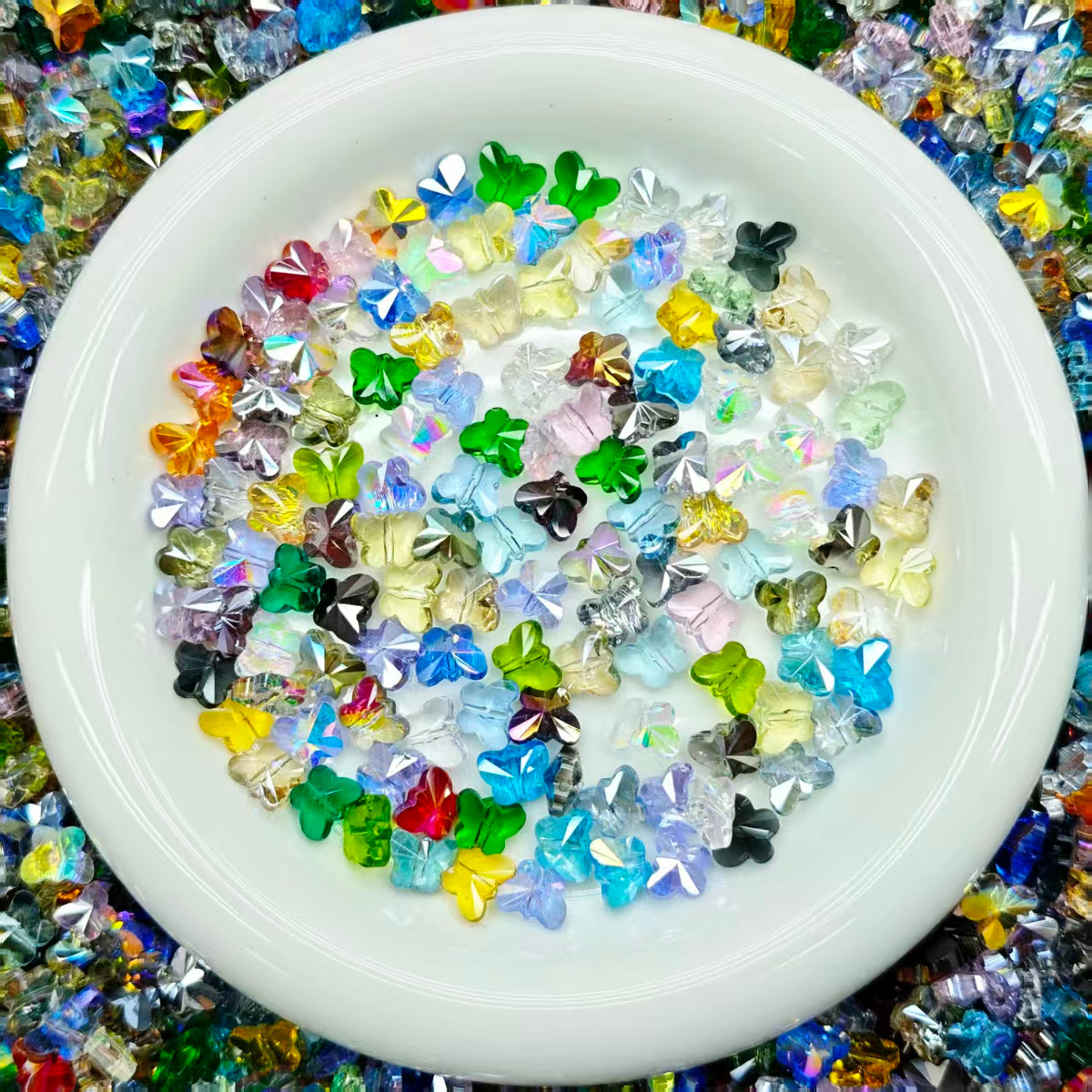 (last 3)High quality Blingbling glass beads - Aura butterfly(for keychains, phone chains,bracelet, necklace）
