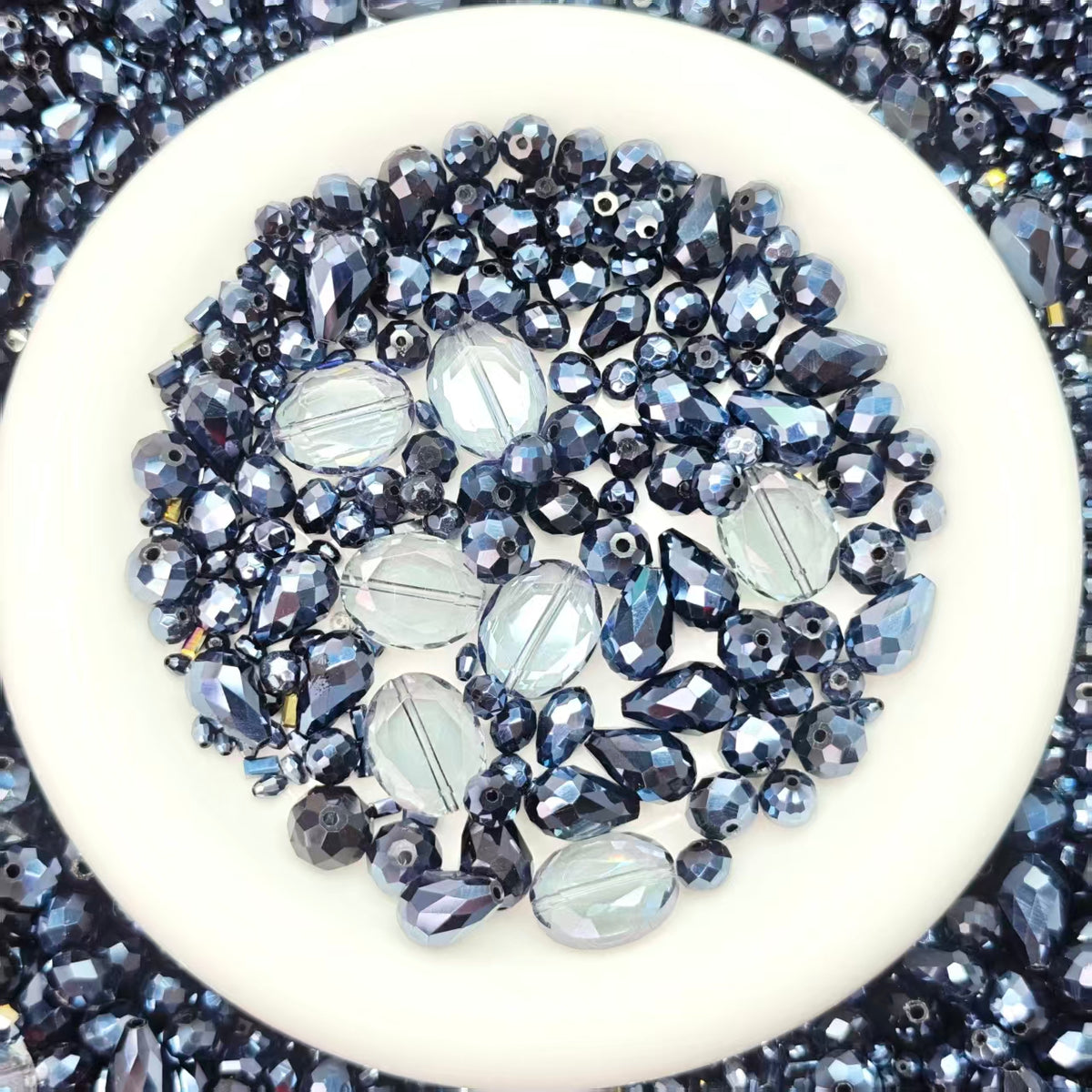 Big sale！ Blingbling glass beads - Metal blue(for keychains, phone chains,bracelet, necklace）