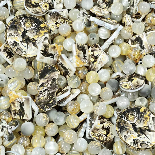 Acrylic Beads - Gold deer (for beaded pen, keychains, phone chains)